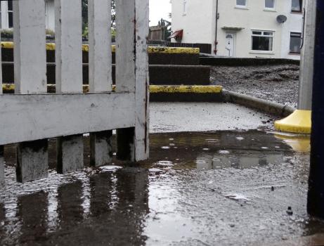 Urban rain puddle