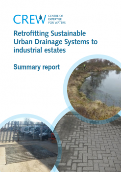 Retrofitting SUDS report cover. Photo credits: Heriot Watt University