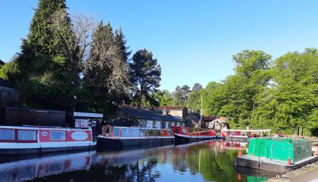 Image of canal and barge boats