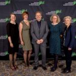 OHBP co-founders Rachel Helliwell (CREW), Sharon Pfleger (NHS Highland), Stuart Gibb (Environmental Research Institute-University of the Highlands and Islands), Bess Homer (Scottish Water), and Lindsey Green (SEPA) at the Scottish Environment Business VIBES awards ceremony.  