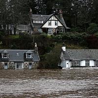 Flooded houses in Aboyne, Aberdeenshire. Photo Credit: Anke Addy