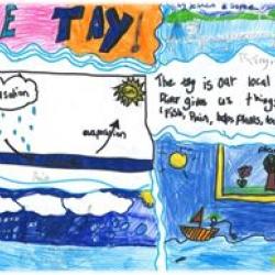 Child's drawing of water cycle; Cover photographs courtesy of: Patsy Dello Sterpaio, Abertay University