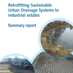 Retrofitting SUDS report cover. Photo credits: Heriot Watt University