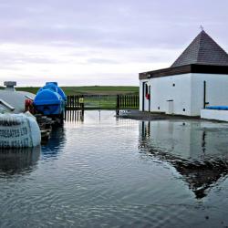 Local pumping station in the north of Stronsay, flooded; Photo credit: John Smith, Age 8, Orkney, Water works photography competition